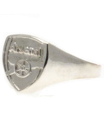 Arsenal FC Silver Plated Crest Ring Large-15161